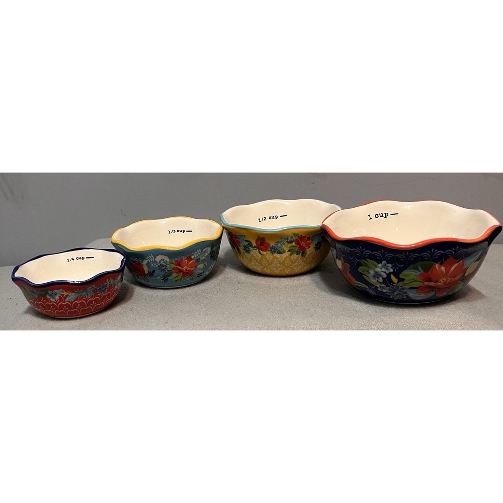 The Pioneer Woman‎ Spring Bouquet Ceramic Nesting Measuring Bowls Set Of 4